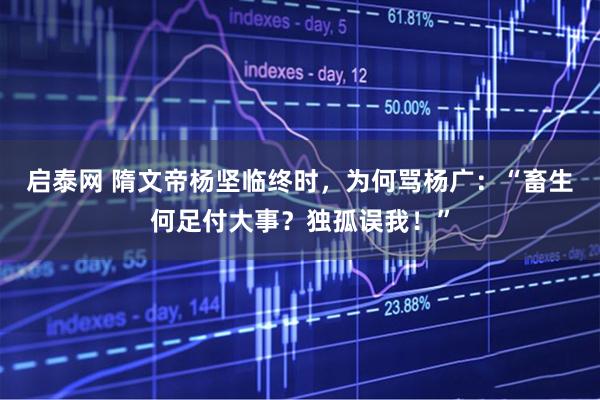 启泰网 隋文帝杨坚临终时，为何骂杨广：“畜生何足付大事？独孤误我！”